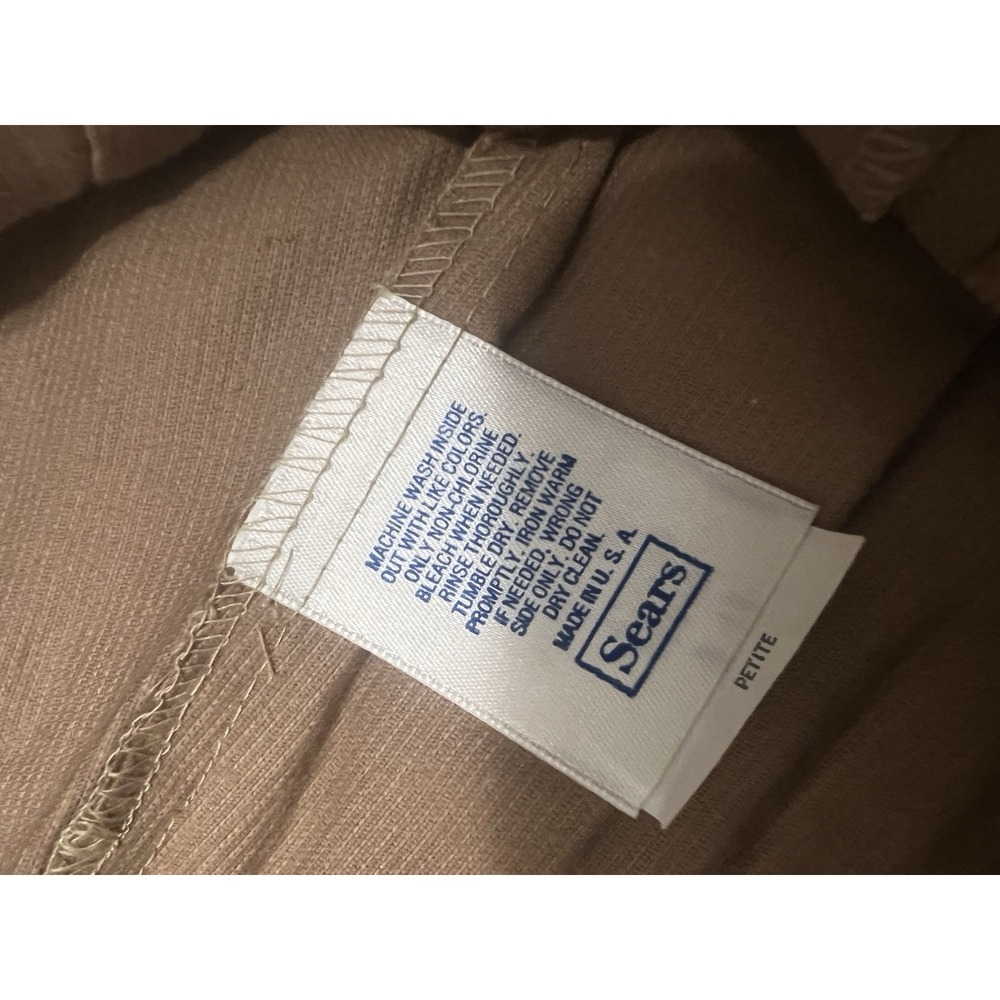 Vintage Sears Corduroy Pants‎ Womens 14P Brown USA Made Elastic Waist Talon - Picture 6 of 9